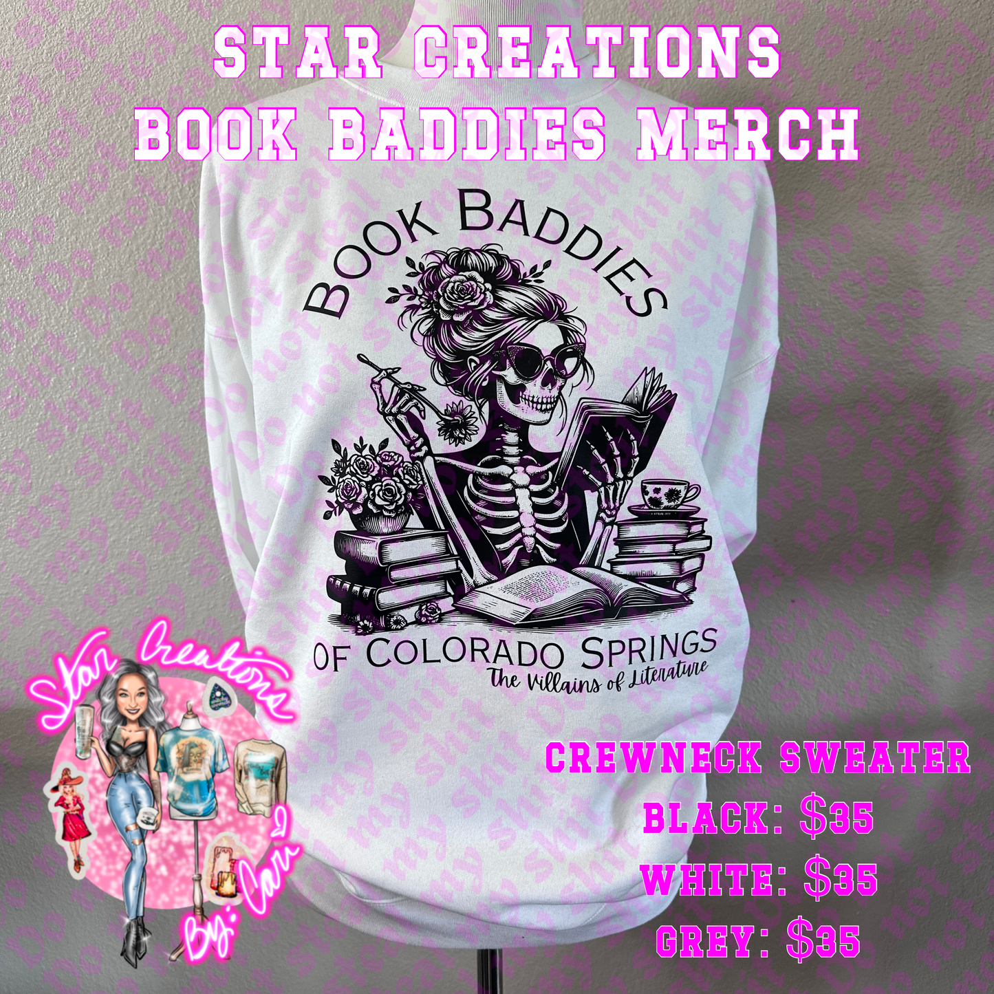 Crewneck Sweater - Book Baddies Merch